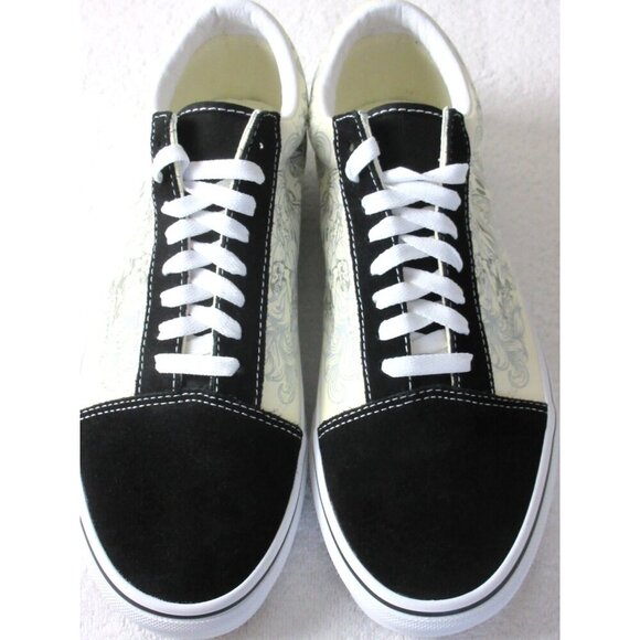 Vans Men's Old Skool Raven Skull Black True White Canvas Suede Shoes Sizes NIB - Picture 3 of 5
